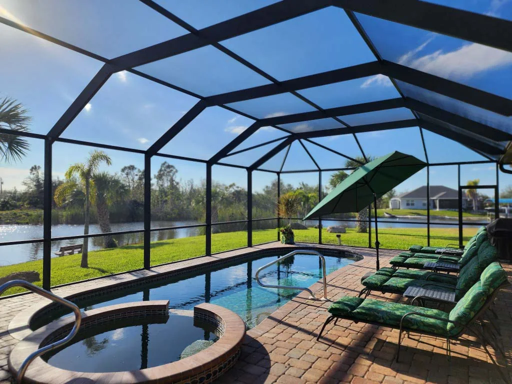 Completed pool enclosure presented on REMI Companies’ public website